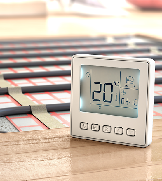 Photo d'un thermomètre pour le plancher chauffant